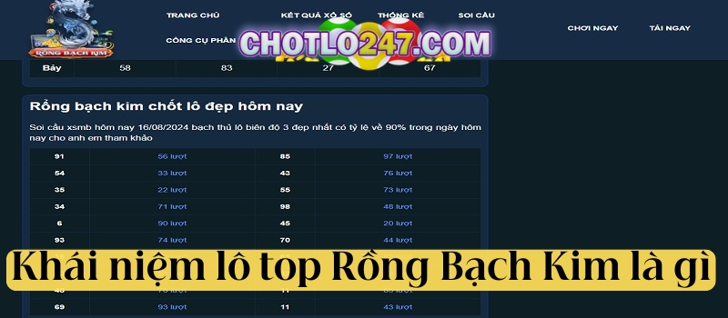 Khái niệm về lô top Rồng Bạch Kim là gì