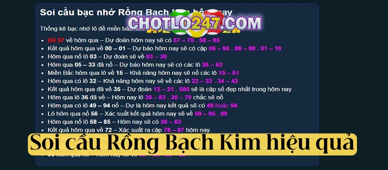 Soi cầu Rồng Bạch Kim có đem lại hiệu quả không